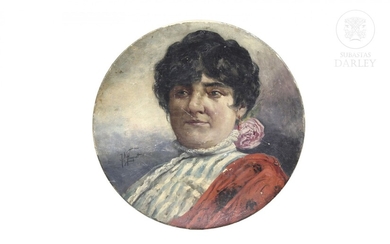 José Nicolau Huguet (1855-1909) "Portrait", 1878