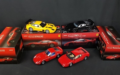 KYOSHO - QUATRE Ferrari échelle 1/18 : 1x F40 Light White 1x 575 GTC 1x...