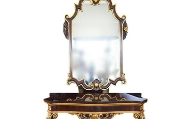 Karges "Venetian" Wooden Console and Mirror