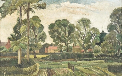 λ Kathleen Tyson (British 1898-1982), Village landscape