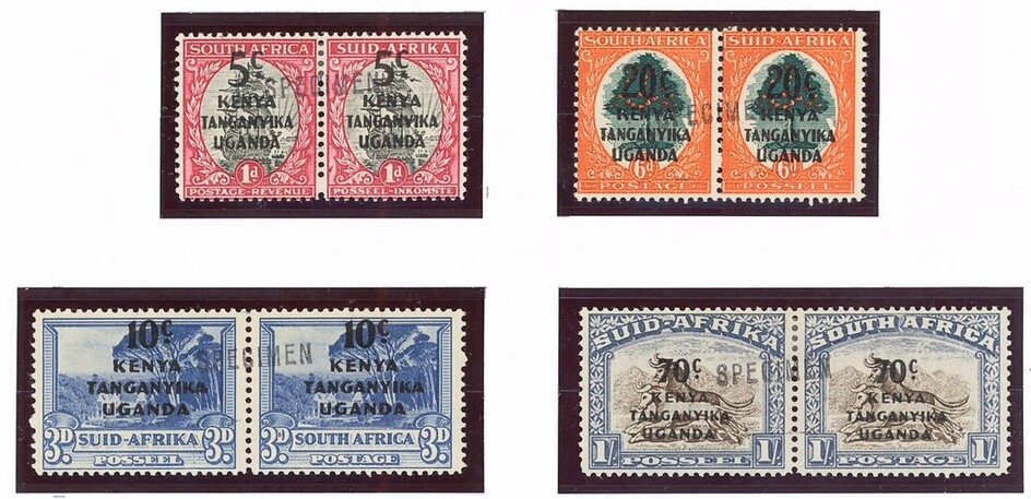 Kenya, Uganda and Tanganyika 1941-42 Stamps of South Africa surcharged specialised collection...
