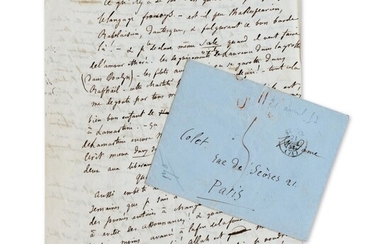 L.A.S. à Louise Colet [20 avril 1853] (4 p.). Lettre de conseils littéraires et d'invectives contre Lamartine, Flaubert, Gustave