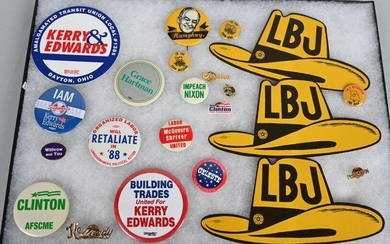 LOT OF POLITICAL PINS & MORE