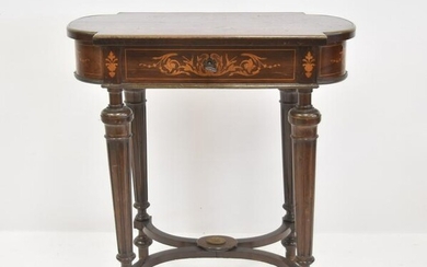 LXVI MARQUETRY INLAID VANITY / SEWING TABLE