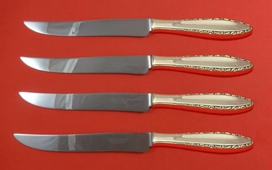 Lace Point by Lunt Sterling Silver Steak Knife Set 4pc Large Texas Sized Custom