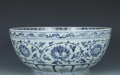 Large Chinese Blue And White Porcelain Bowl