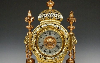 Large French Bronze Mantel Clock