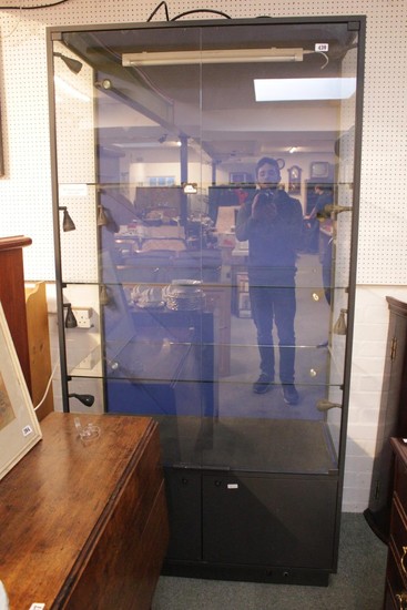 Large Glazed Display cabinet with cupboard base
