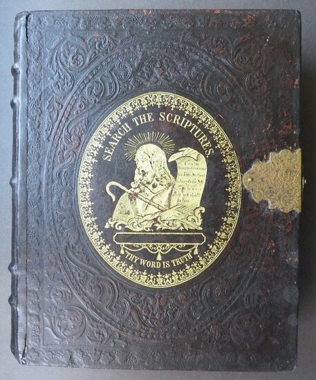 Large Harding Holy Bible, Photo Album, 1863 illustrated, Himmelberger Family