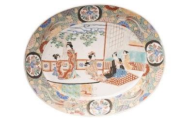 Large oval Japanese porcelain plate. | Japanischer Porzellan Teller