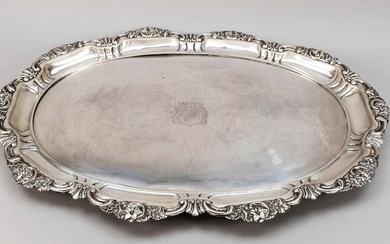 Large oval tray, c. 1900, silver t