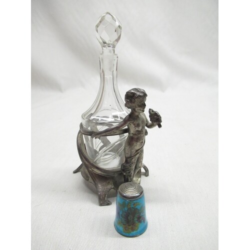 Late C19th/early C20th W.M.F cut glass perfume bottle with f...