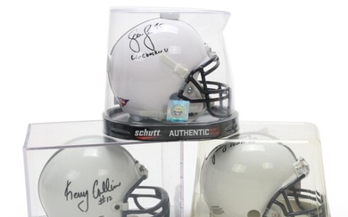 Lenny Moore, Kerry Collins, Sean Lee Autographed Miniature Football Helmets