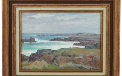 Lionel FLOCH (1895-1972) "Marine", oil on thick cardboard, signed lower left, 24 x 32 cm