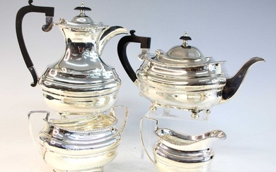 Lot details A George V silver four-piece tea and coffee...