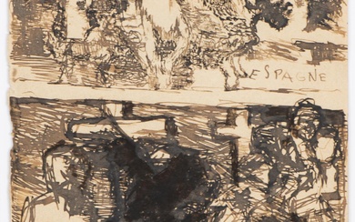 Louis SOUTTER (1871-1942), "Chrétien D'Espagne, Tableau du Christ de Ribera", encre