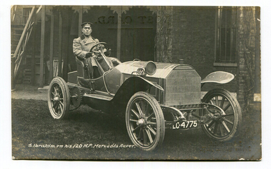 MERCEDES. A collection of 54 postcards and photographs of Mercedes motorcars, including postcards ti