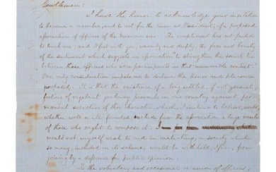 [MEXICAN WAR]. SCOTT, Winfield (1786-1866). Letter signed ("Winfield Scott"). West Point, NY, 12
