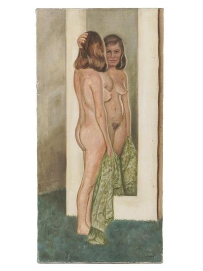 MIDCENT FEMALE NUDE OIL PAINTING BY MILDRED JONES