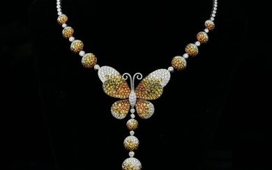 Maggioro 24.50ctw Sapphire & Diamond 18K Necklace