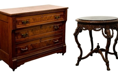 Marble Top Table and Dresser