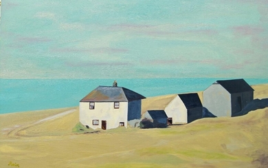Marinela Marin, British b.1981- Judd's Farm, 2017; oil on canvas, signed, 61 x 91.5 cm. (unframed) (ARR)