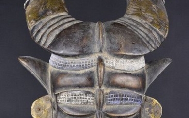 Mask - Metal, Wood - Djimini - Ivory Coast