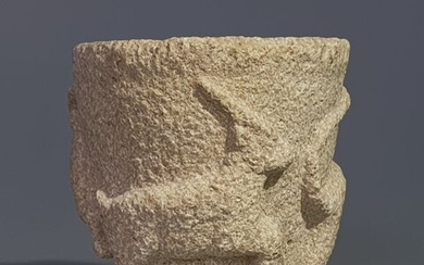 Mesopotamian Stone A Very FineOffering Cup with Animals - 0×9×10 cm