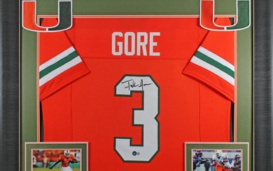 Miami Frank Gore Signed Framed Jersey Autographed BAS Witnessed