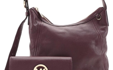 Michael Kors Crossbody Bag and Matching Monogram Wallet in Grained Leather