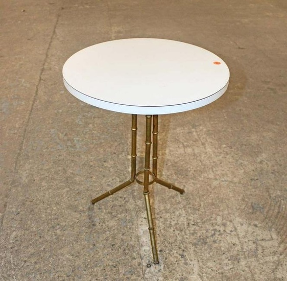 Mid century metal bamboo base lamp table