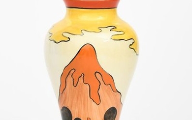 Mountain' a Clarice Cliff Bizarre Meiping vase, painted...