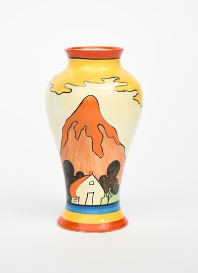 Mountain' a Clarice Cliff Bizarre Meiping vase, painted...