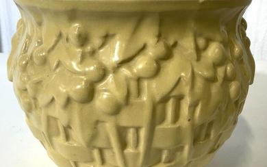 Mustard Toned Circular Ceramic Planter