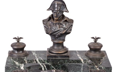 NAPOLEON BRONZE and MARBLE INK STAND