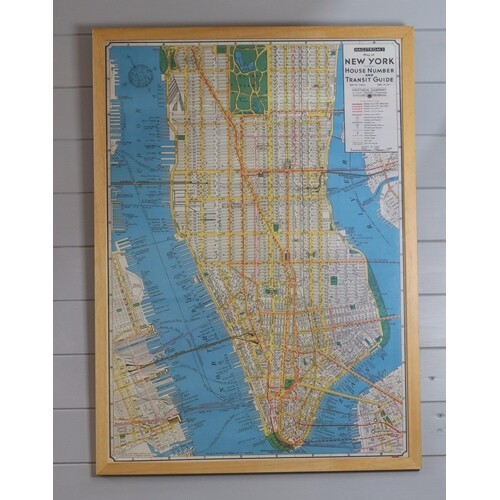 NEW YORK HOUSE NUMBER MAP BY HAGSTROMS Original map, Framed ...