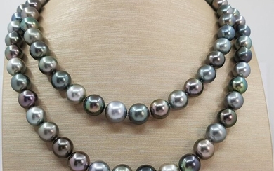 NO RESERVE PRICE - 8x12mm Multi Tahitian pearls - Necklace