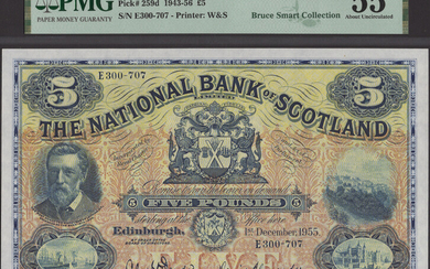National Bank of Scotland Limited, £5, 1 December 1955, serial number E300-707,...