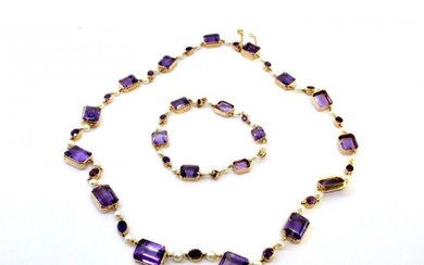 Necklace - Yellow gold Amethyst