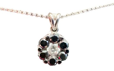 Necklace with pendant White gold Diamond (Natural coloured) - Diamond