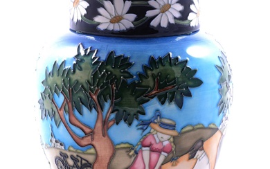 Nicola Slaney for Moorcroft Pottery, a large 'Daisy, Daisy' ginger jar and cover