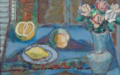 Nicolas ISSAIEV (1891-1977). Nature morte aux citrons. Huile sur toile. Signé en bas à gauche....