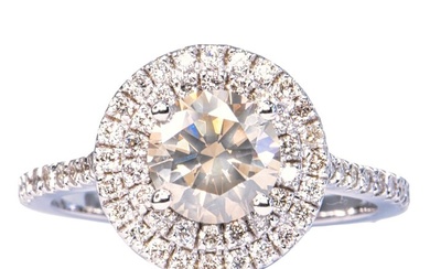No Reserve Price - 1.83 ctw - 14 kt. White gold - Ring - 1.23 ct Diamond - Diamonds