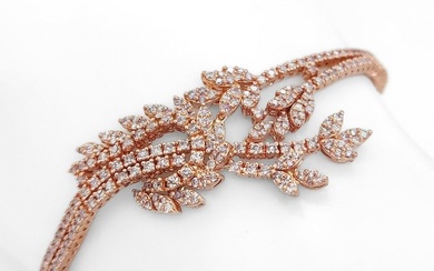 ***No Reserve Price*** IGI Certified 3.40 Carat Pink Diamond Bracelet - 18 kt. Pink gold - Bracelet