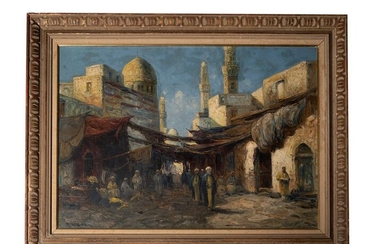OIL ON CANVAS ISLAMIC PAINTING SIGNED BY R. WEBER