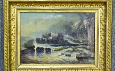 OIL ON CANVAS RUINS OF TURNBERRY CASTLE.