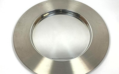 OPA Finland stainless steel charger tray. Wide rimmed s