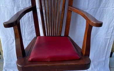 Office chair - Tunesi Gerolamo - Iron (cast), Iron (wrought), Wood, leather