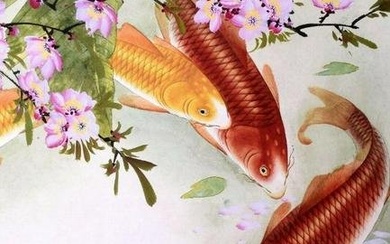 Oriental Koi Fish Watercolour Painting