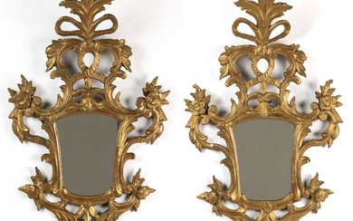 PAIR OF CONTINENTAL GILTWOOD MIRRORS